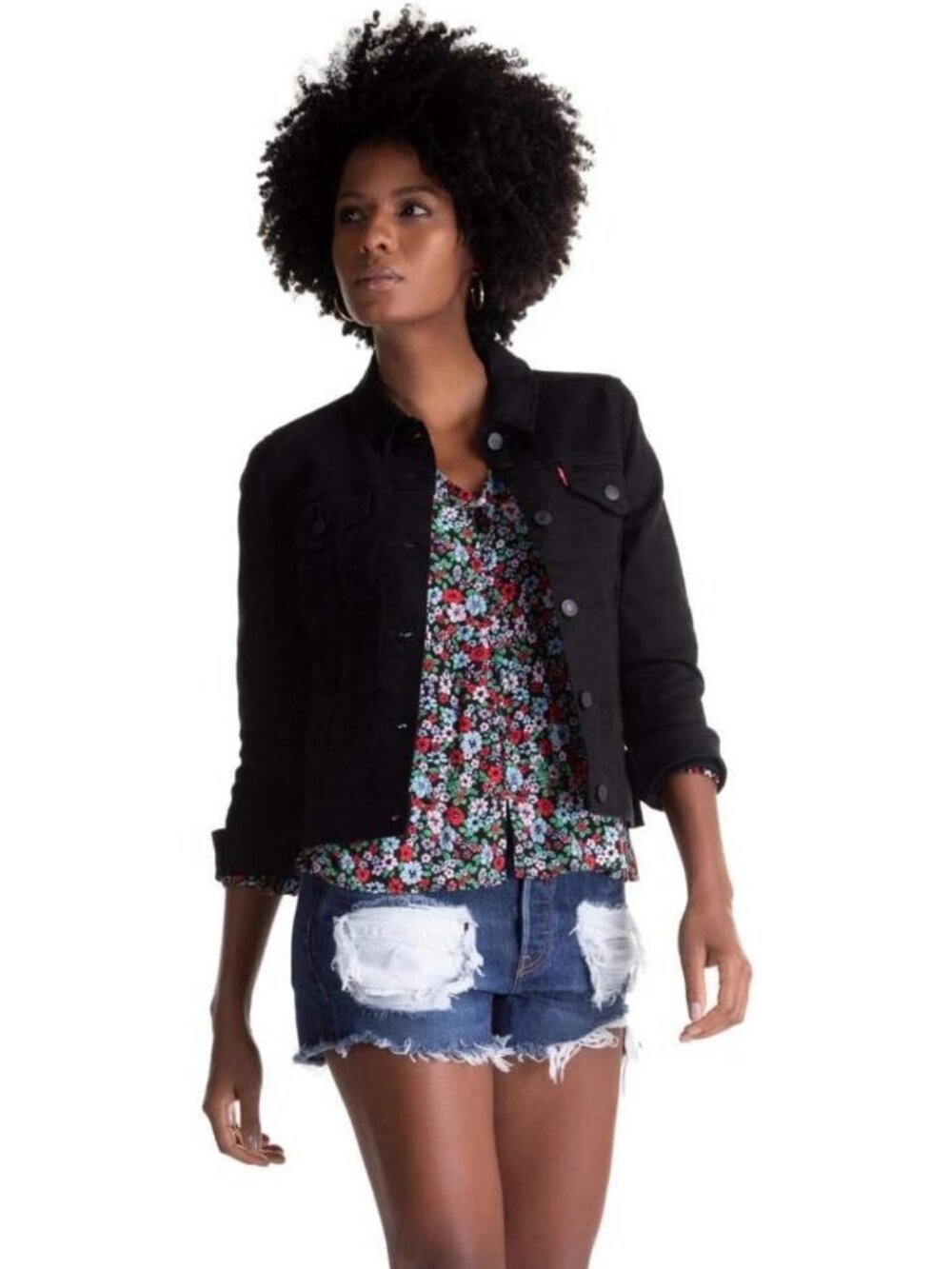 Classic Women's Denim Trucker Jacket - Stylish & Versatile, Plus Sizes Available